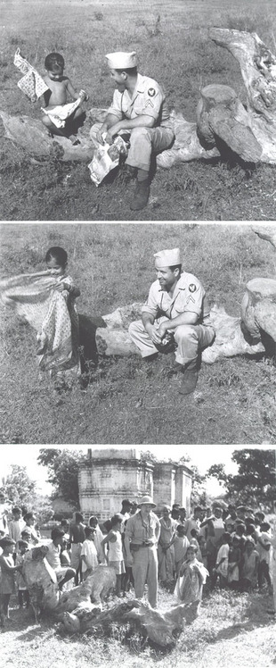 World War II American Soldiers and a Bengali Child [Photographs]