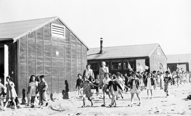 Schoolchildren at Minidoka incarceration camp, 1940s
