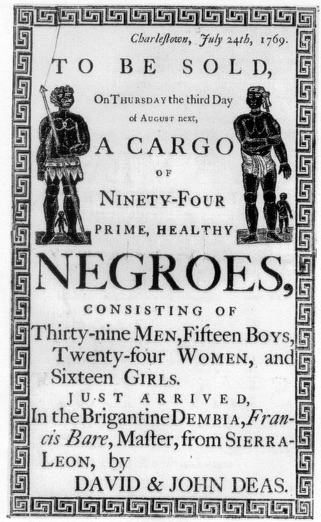 Advertisement for Sale of Newly Arrived Africans, Charleston, July 24, 