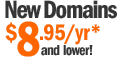New Domains - $8.95/yr*
